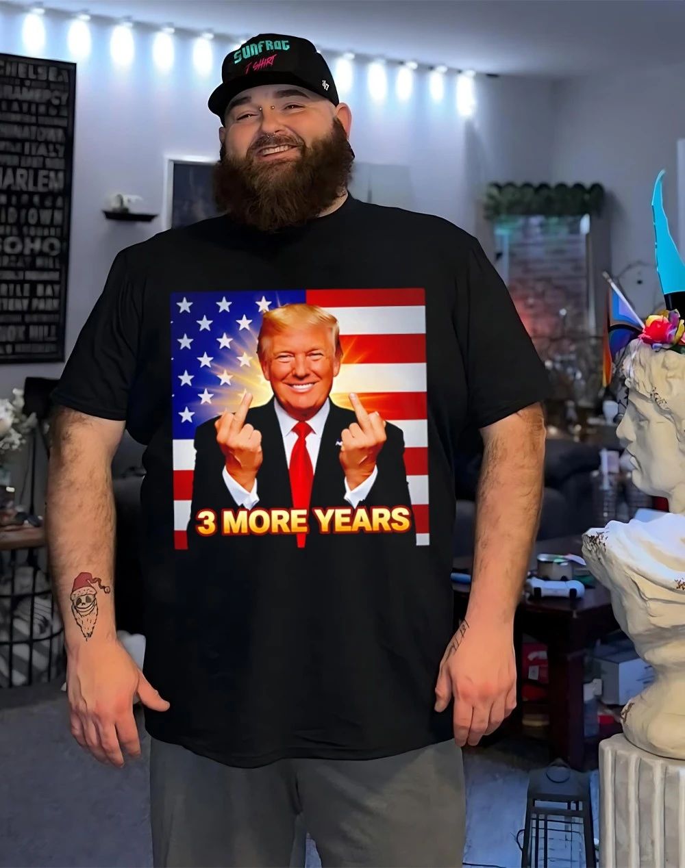 3 more years Trump one finger shirt