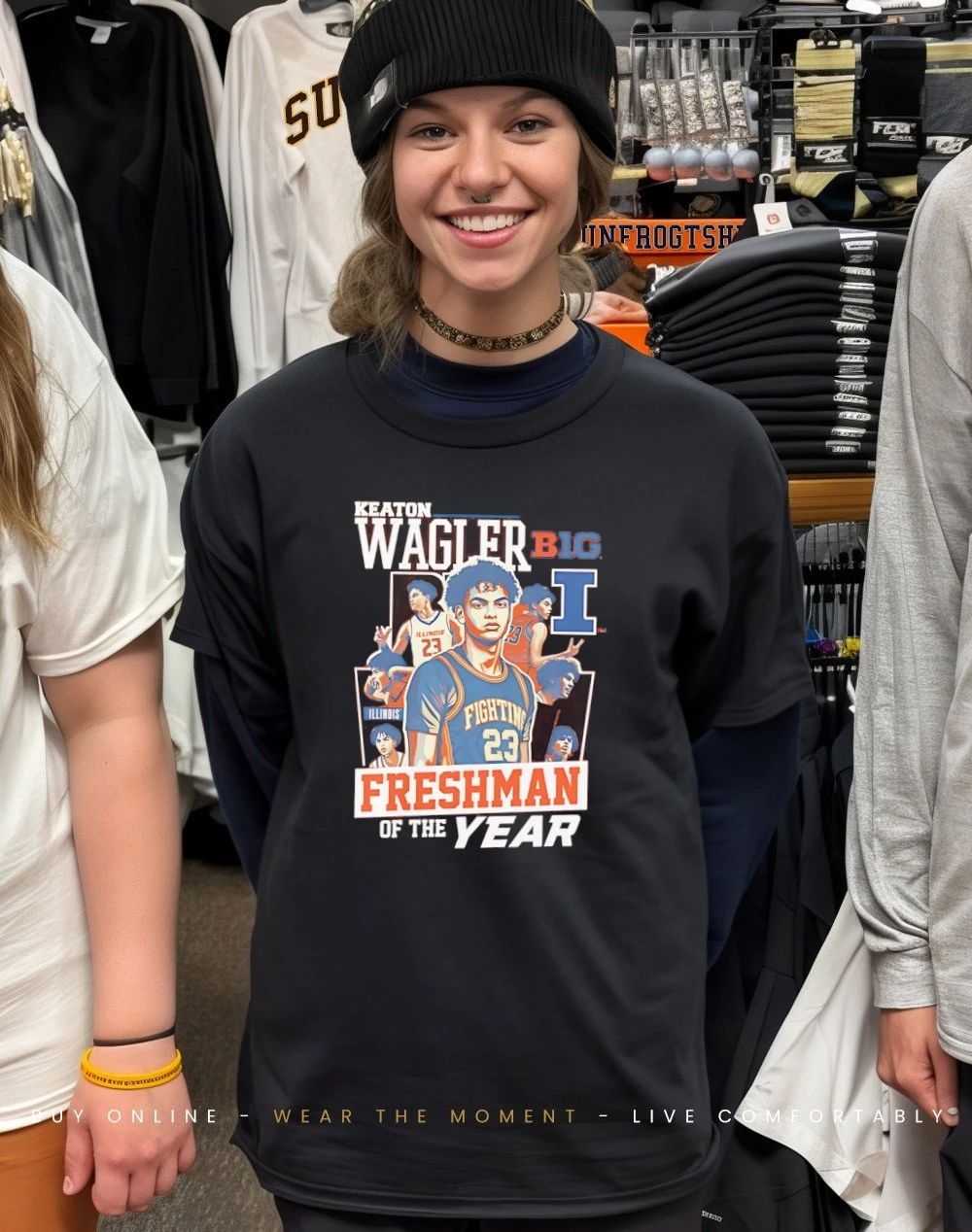 Keaton Wagler Illinois Fighting Illini B1G FPOY graphic shirt