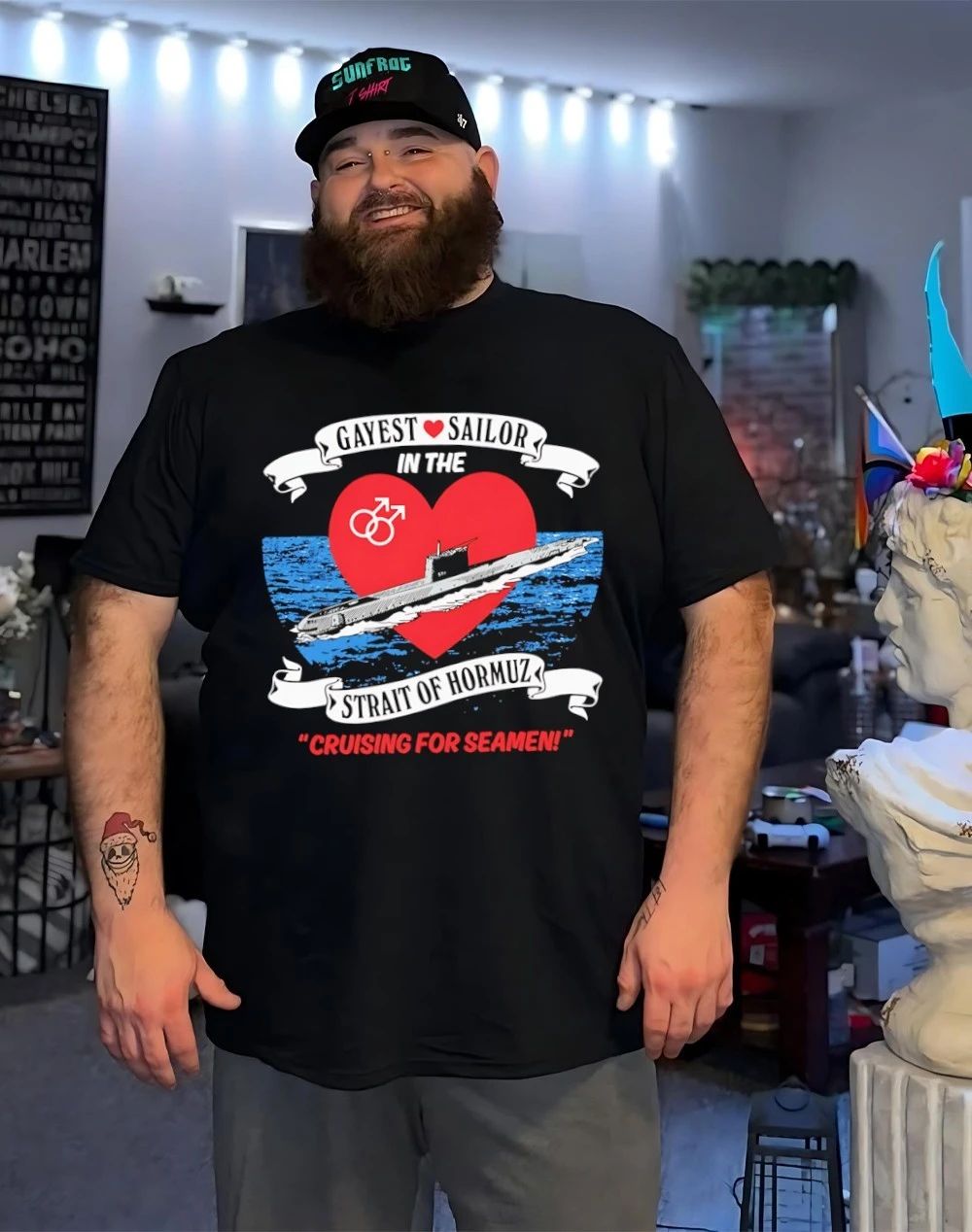Gayest Submarine Sailor In The Strait Of Hormuz heart graphic shirt