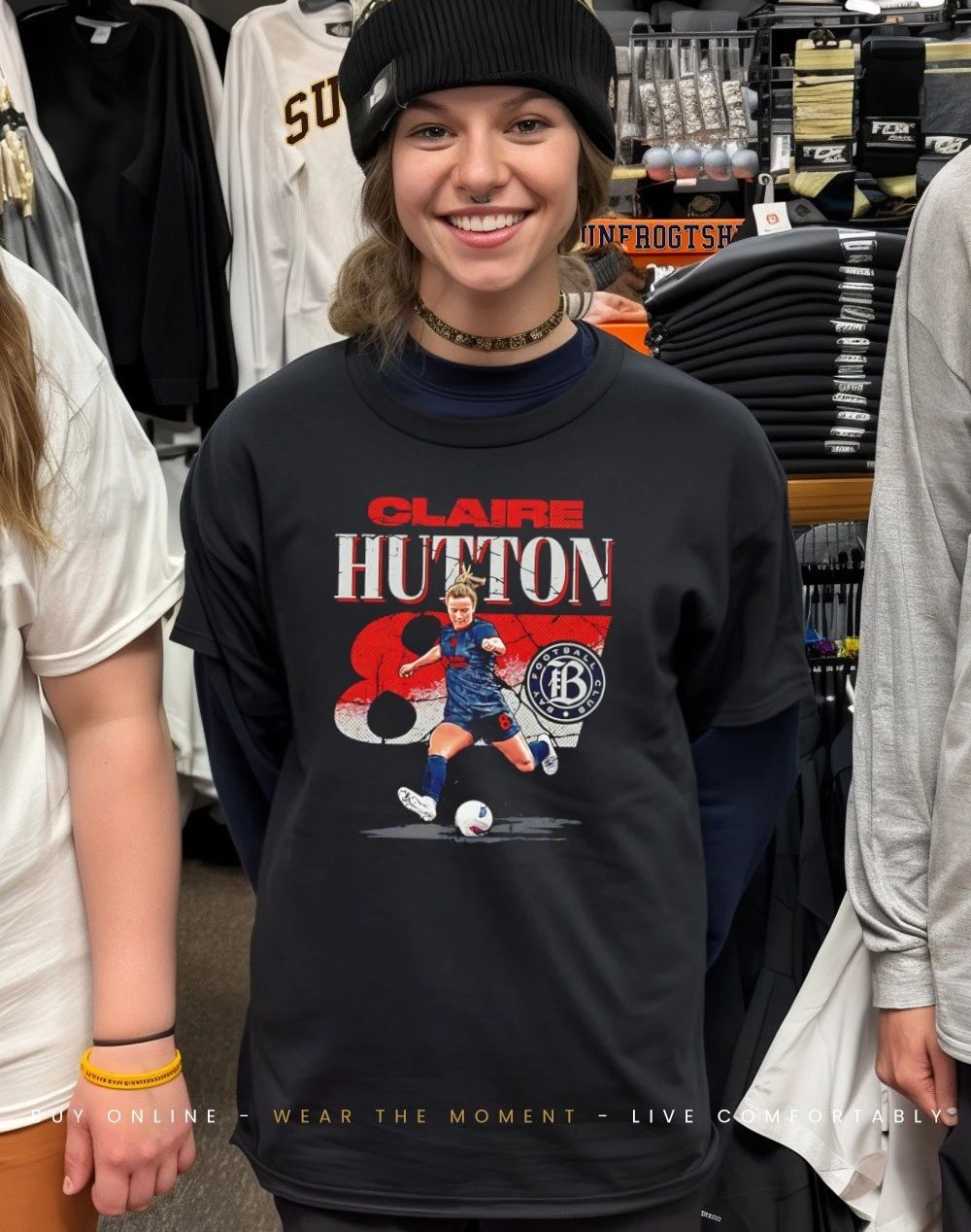 Claire Hutton Bay FC Cracked Number graphic shirt
