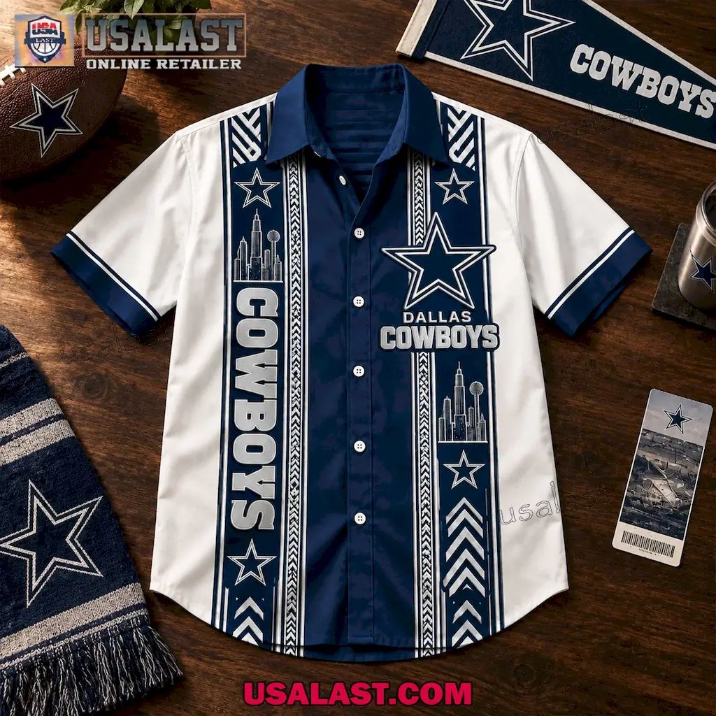 Dallas Cowboys Skyline Vintage Premium Hawaiian Shirt