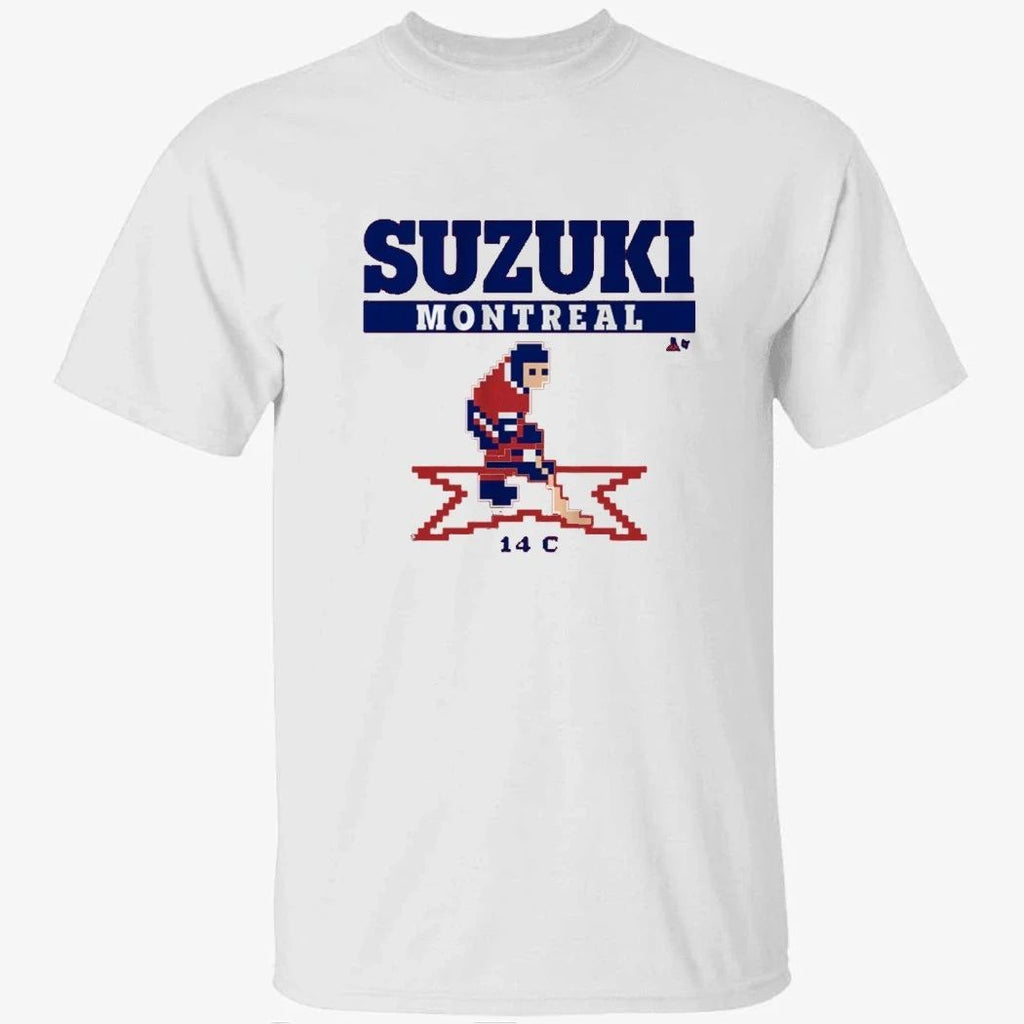 Nick Suzuki Retro Hockey Montreal T-Shirt