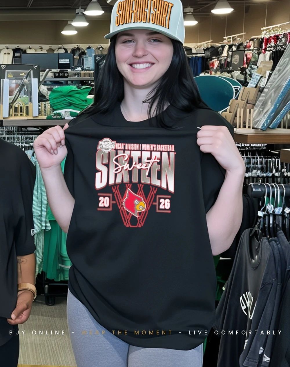 Louisville Cardinals 2026 NCAA Women’s Basketball Tournament March Madness Sweet 16 Court Shot shirt