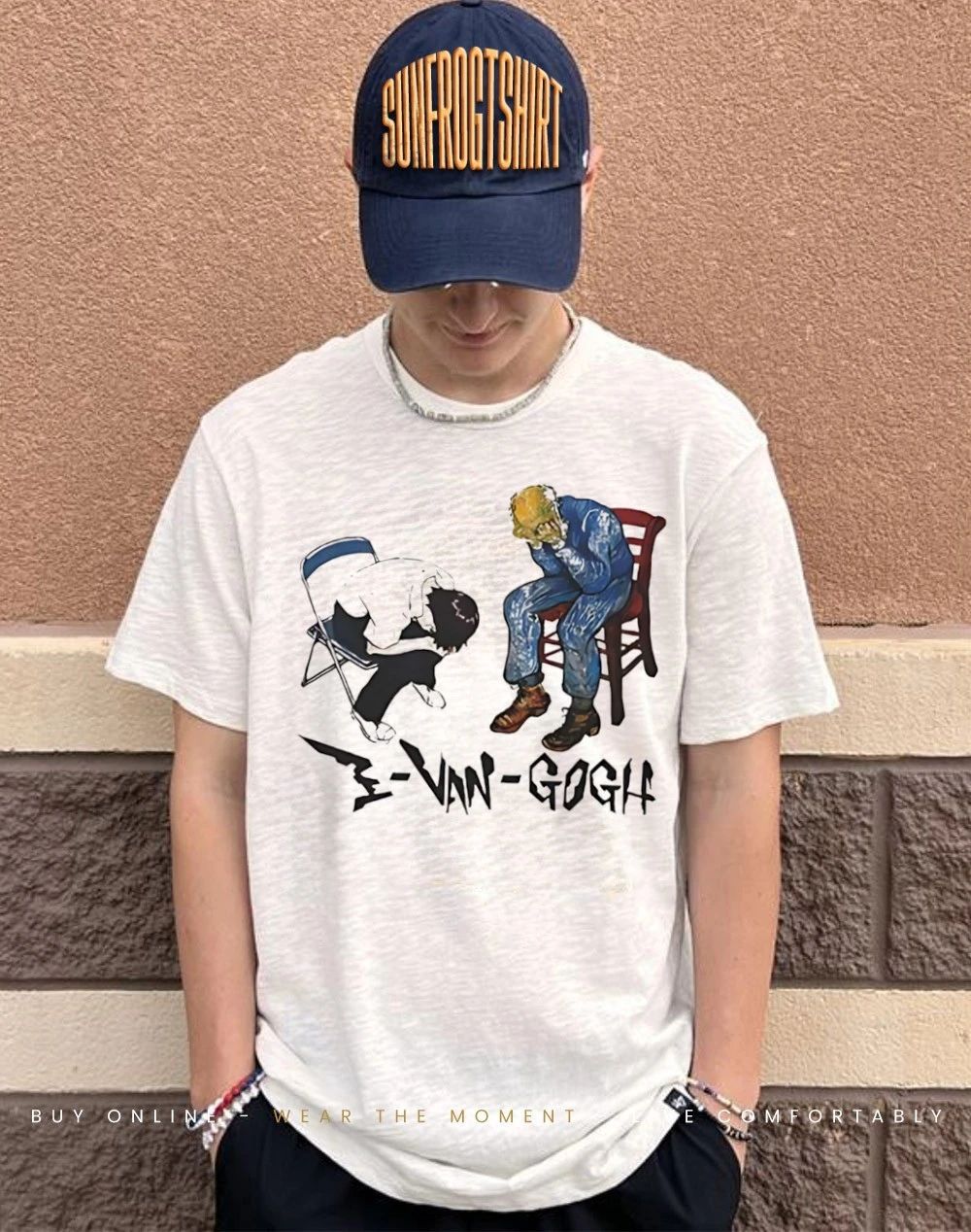 Van Gogh and Ikari Shinji evangogh shirt