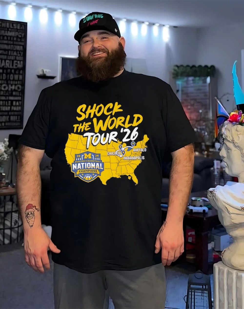 Michigan Wolverines MBB 2026 National Champions Shock the World Tour shirt