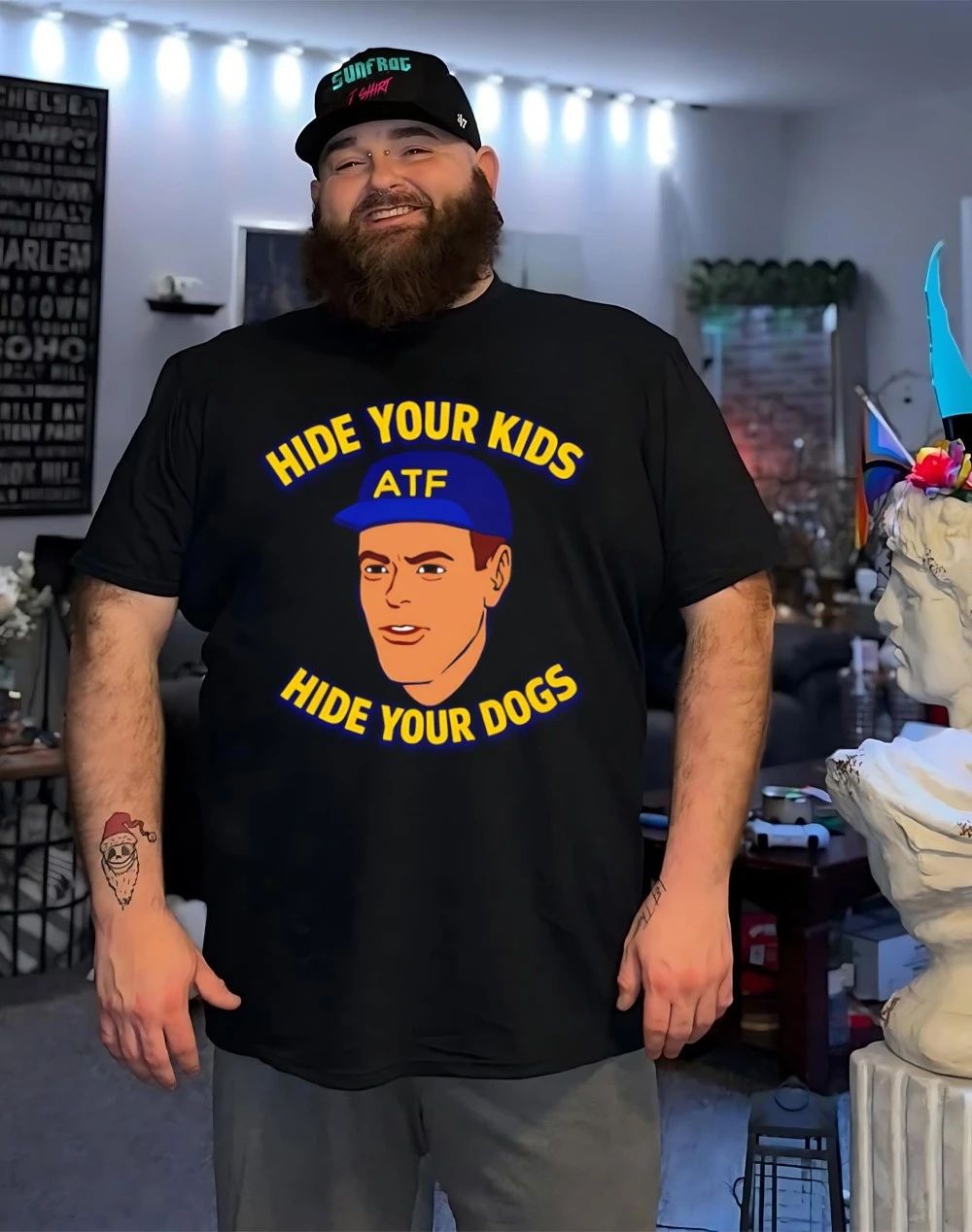 Hide your kids hide your dogs ATF graphic shirt