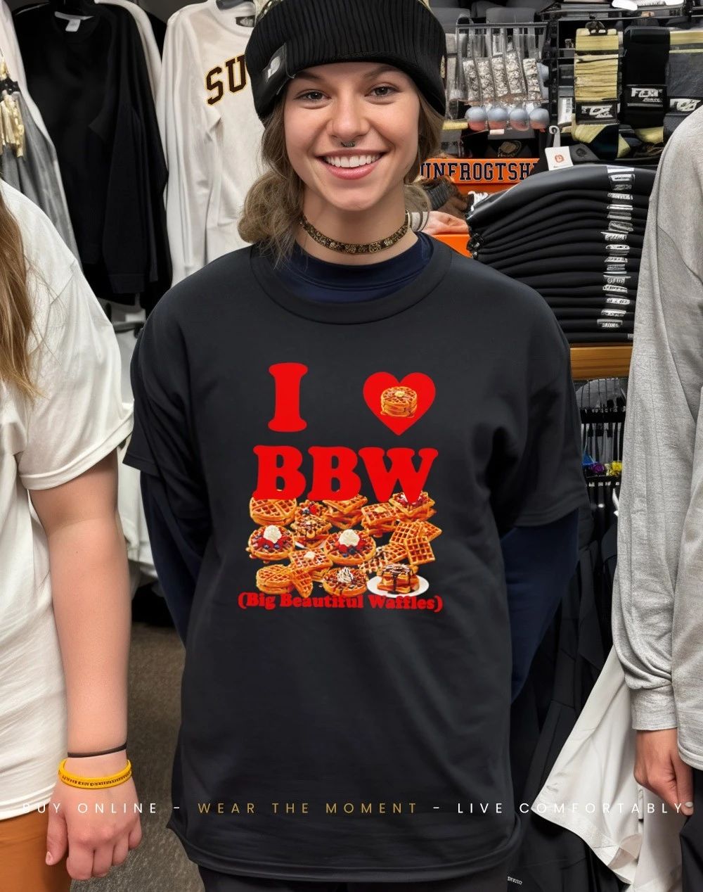 I love BBW Big Beautiful Waffles graphic shirt