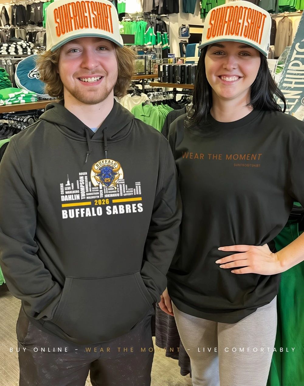 Buffalo Sabers 2026 player names city skyline shirt