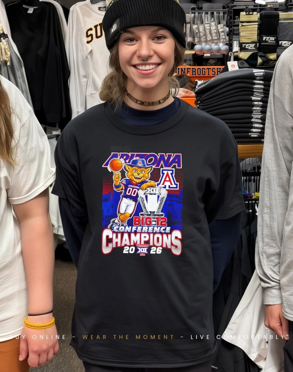 Arizona Wildcats’ 2026 Big 12 Tournament Champions mascot trophy shirt