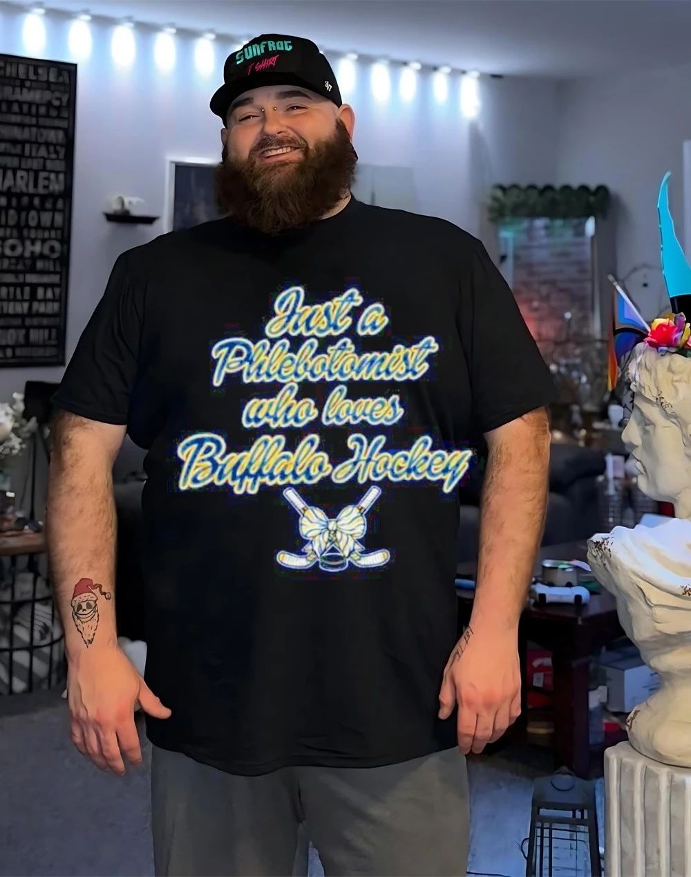 Just a Phlebotomist who loves Buffalo Sabres front and back shirt