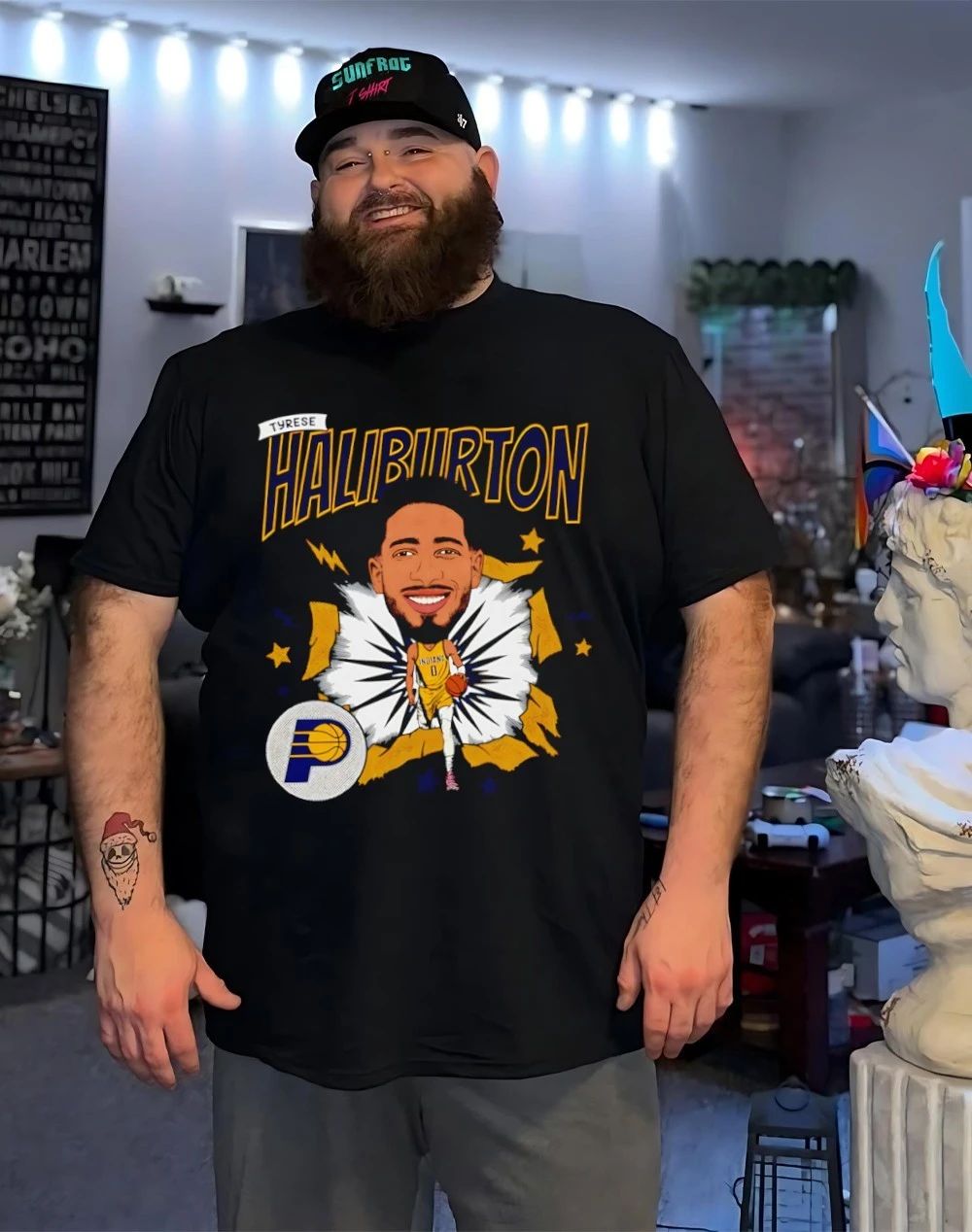 Tyrese Haliburton Indiana Pacers Caricature Retro signature shirt