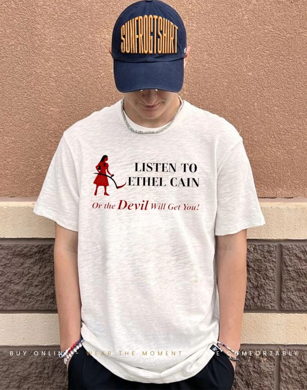Listen to Ethel Cain or the Devil will get you cartoon shirt
