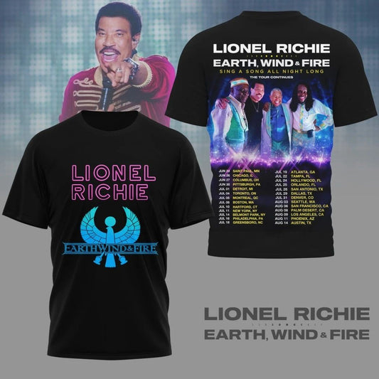 Lionel Richie Earth, Wind & Fire The Tour Continues T-Shirt