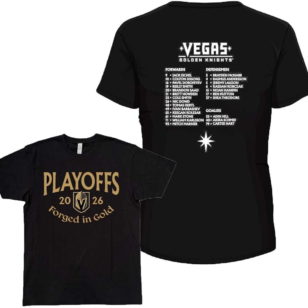 Vegas Golden Knights 2026 Playoffs forwards and defensemen front and back shirt