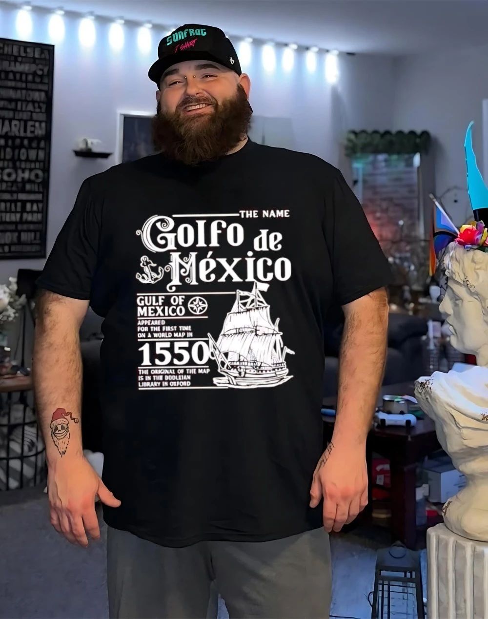 Golfo de México 1550 Historical Nautical Map shirt