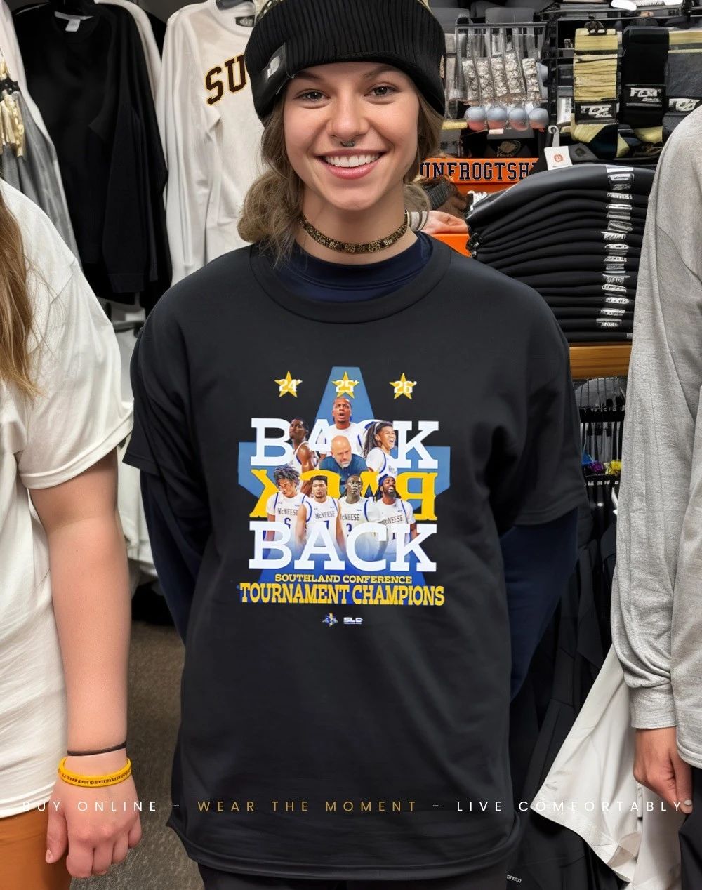 McNeese State Cowboys 2026 Back To Back Southland Conference Men’s Basketball Tournament Champions Unisex shirt