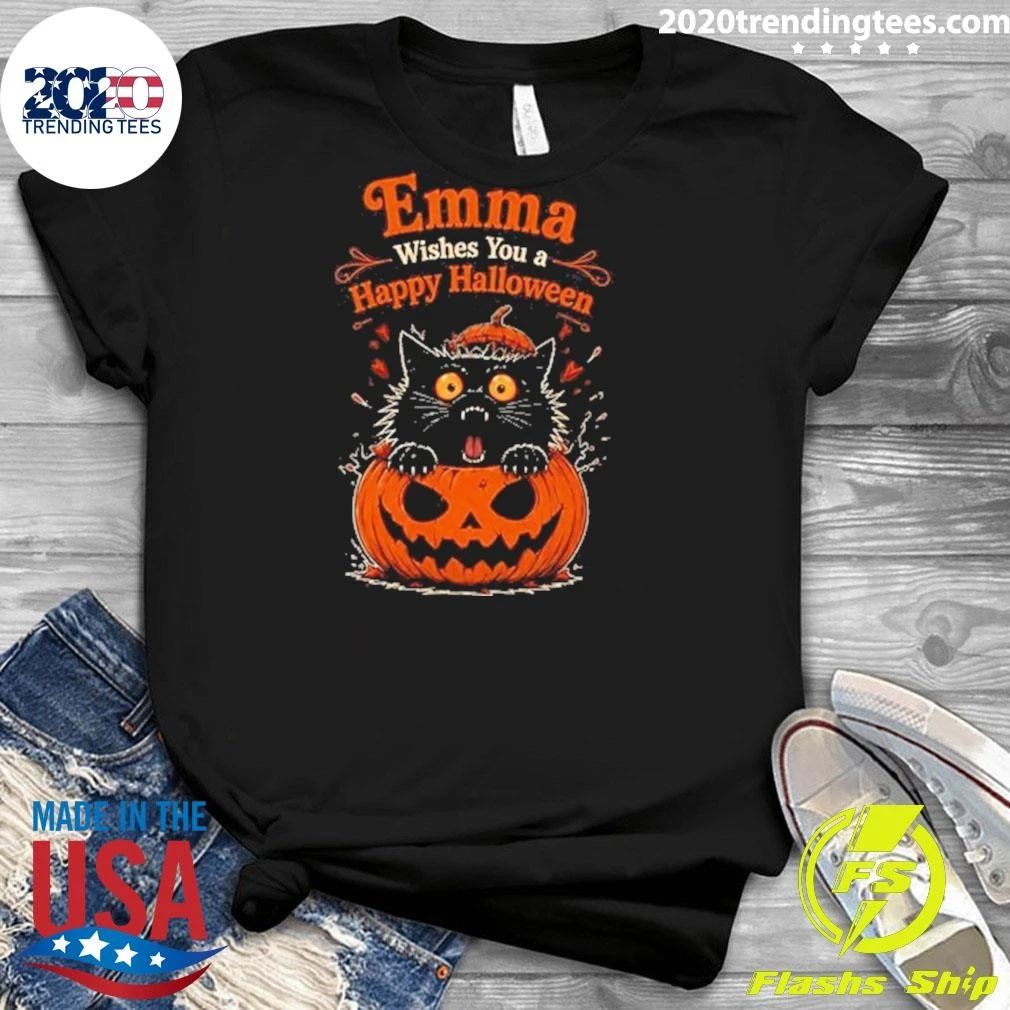 Emma Wishes You a Happy Halloween Black Cat Shirt