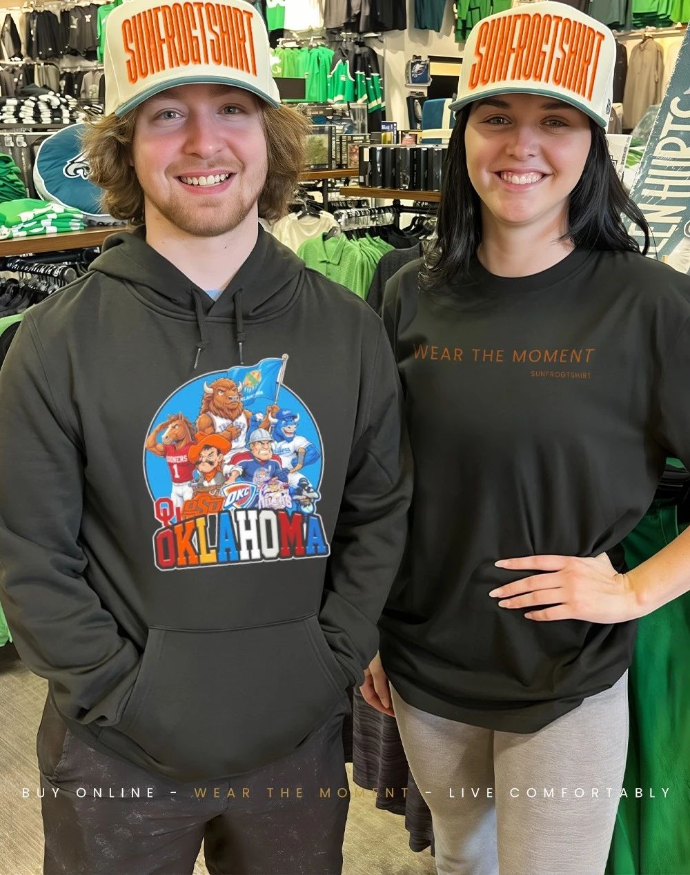 Oklahoma sports mascot squad flag shirt