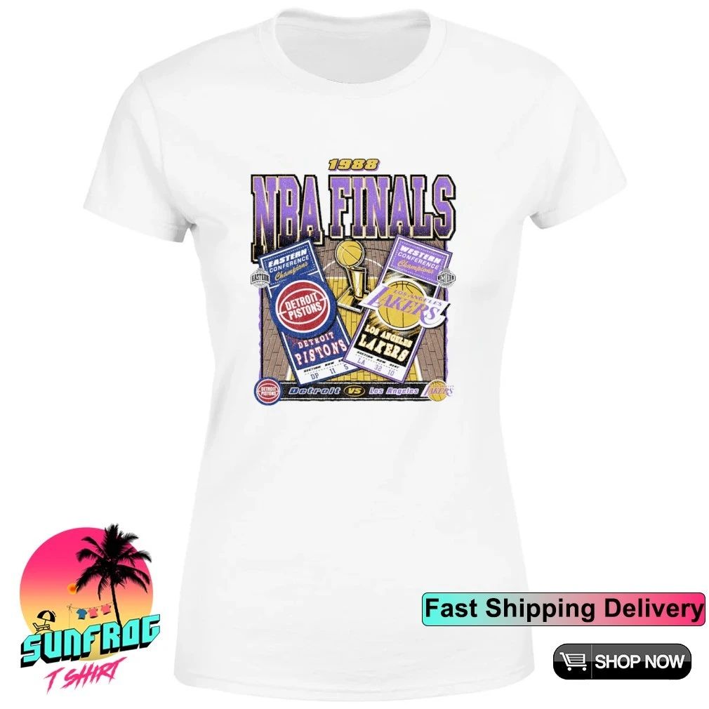 Detroit Pistons Vs Los Angeles Lakers Nba Finals Dueling Court Matchup Shirt