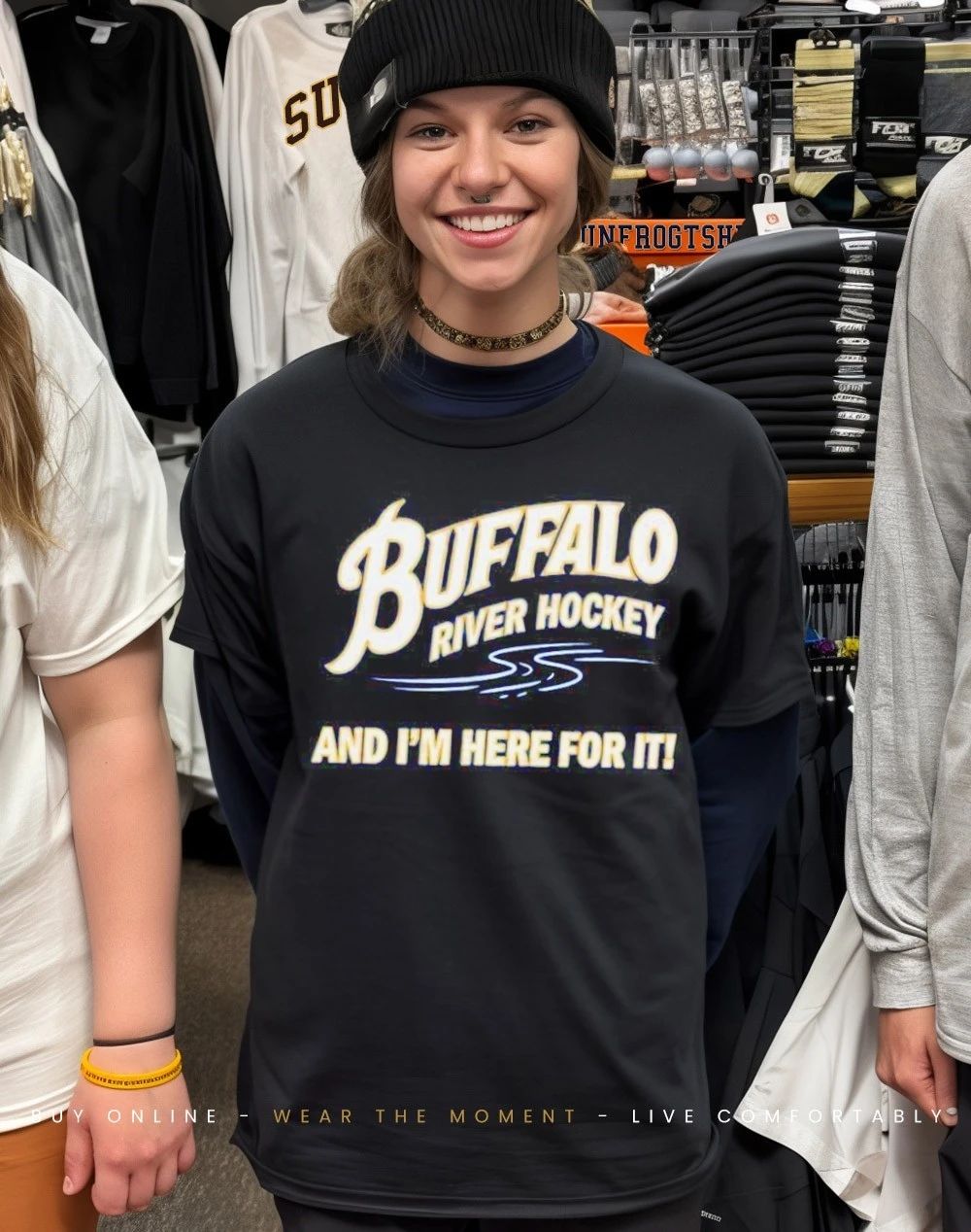 Buffalo Sabres river hockey and I’m here for it front and back shirt