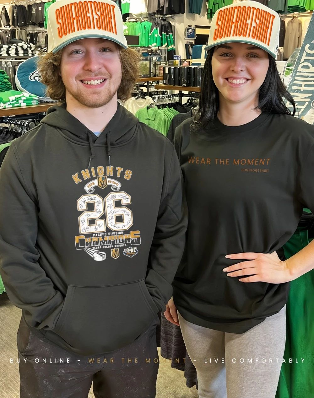 Golden Knights 2026 Pacific Division Champions 39-26-17 signatures shirt