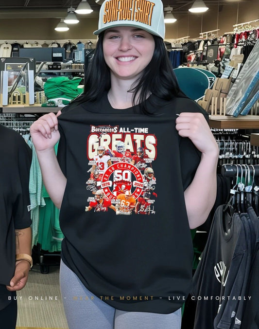 Tampa Bay Buccaneers All-Time Greats signatures shirt