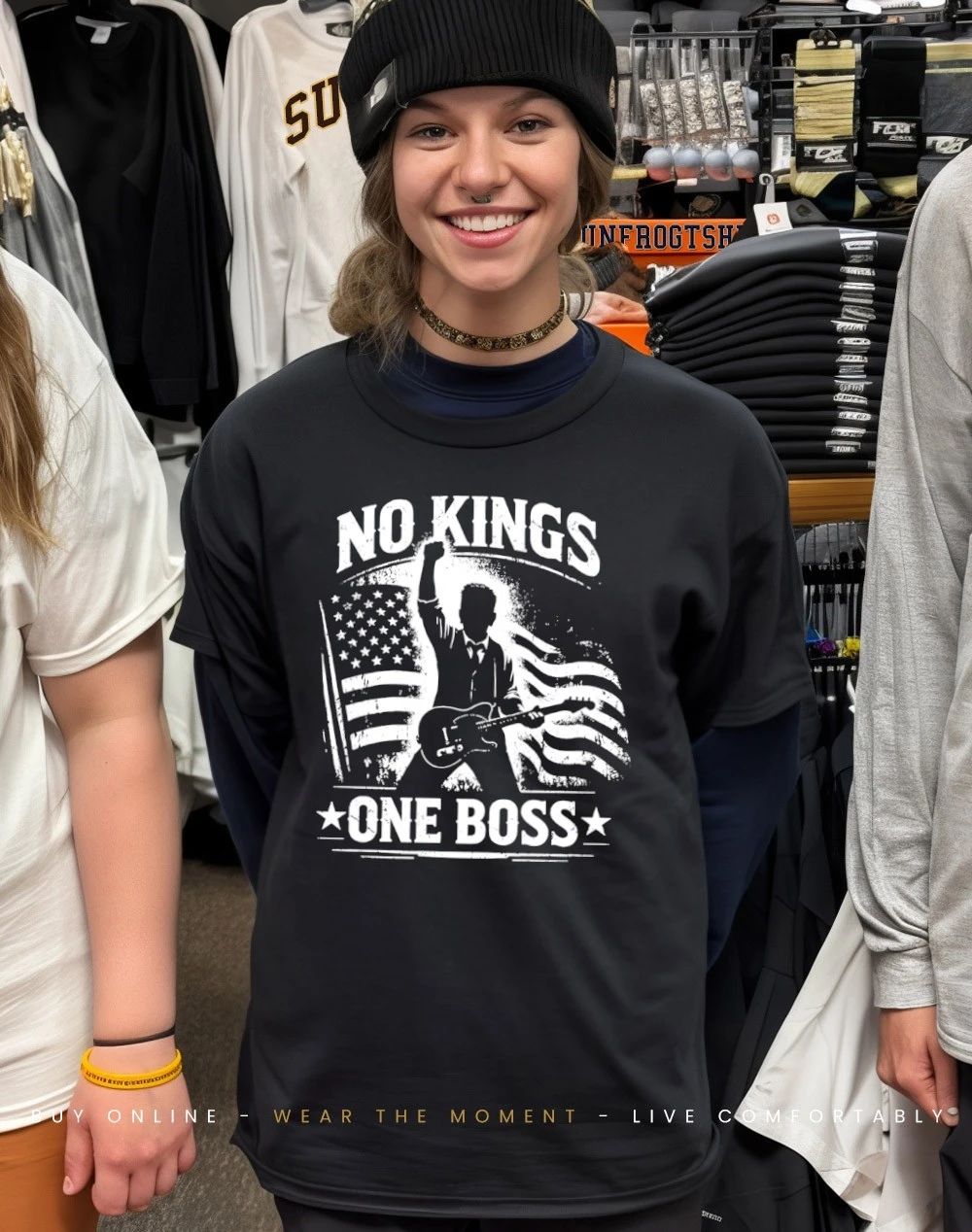 No kings one boss American flag shirt