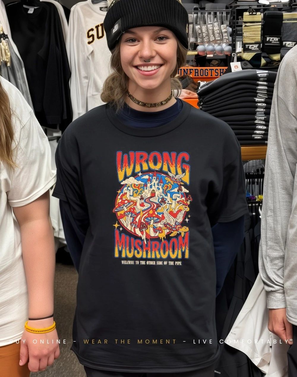 Wrong Mushroom welcome to the other side of the pipe shirt