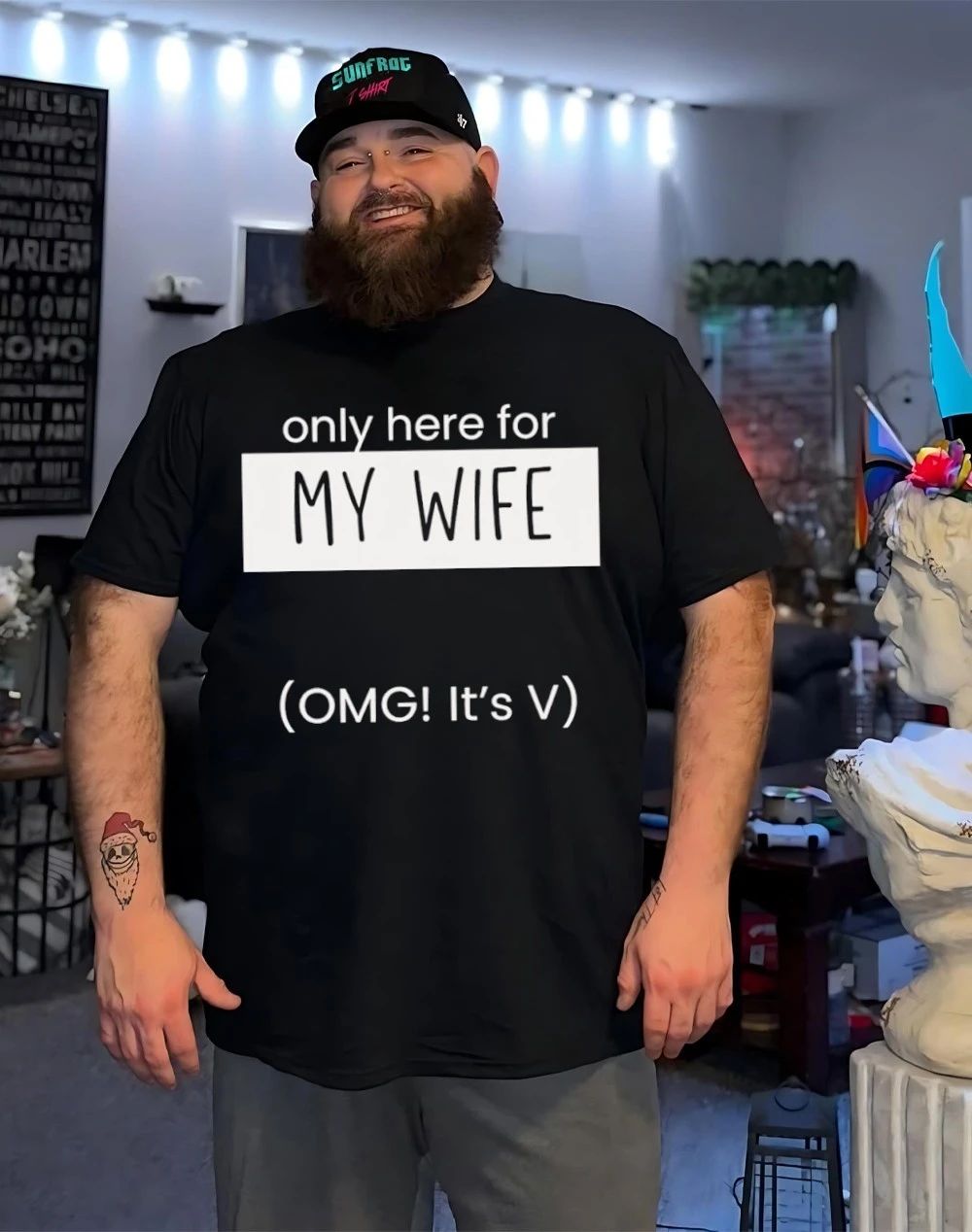 Only Here For My Wife Omg It’s V BTS World Tour Shirt