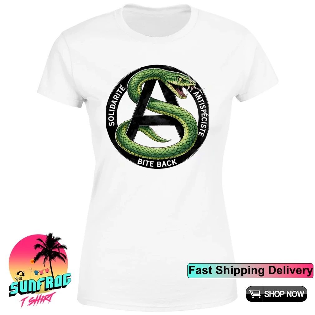 Anarchism snake solidarité antispéciste bite back shirt