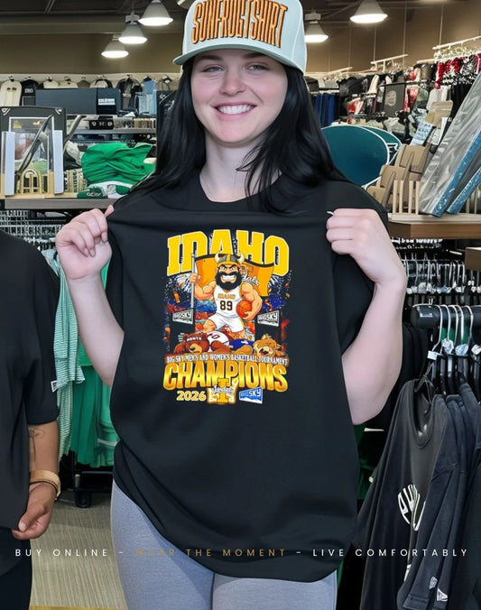 Idaho Vandals 2026 Big Sky Men’s and Women’s Basketball Tournament Champions mascot shirt