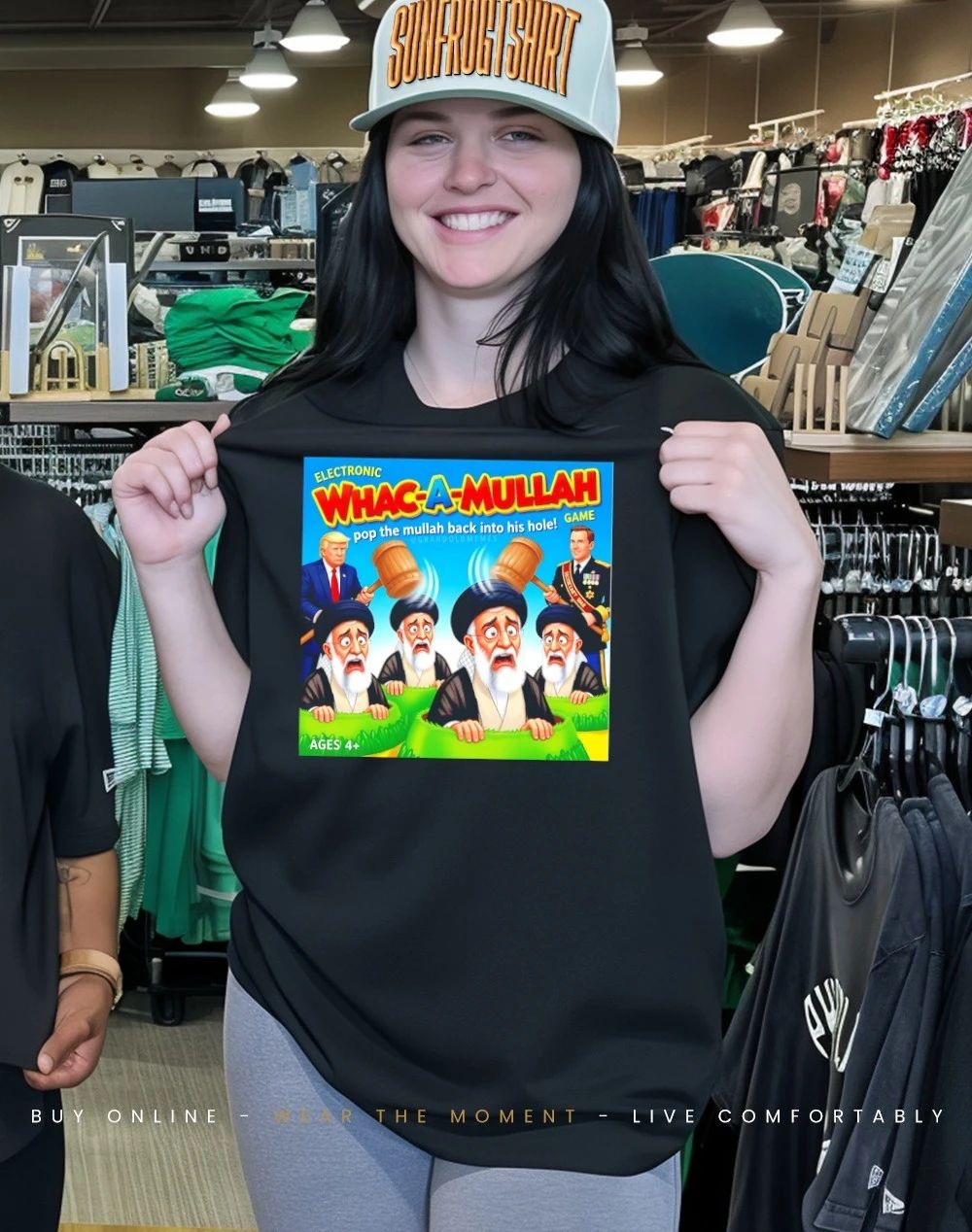Electronic Whac-A-Mullah pop the mullah back into his hole Game Trump shirt