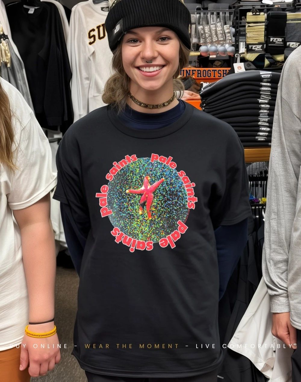Pale Saints in ribbons colour starfish shirt