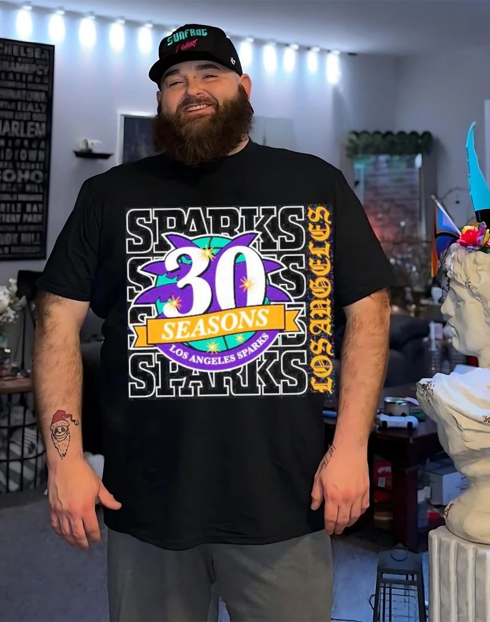2026 Los Angeles Sparks 30 Seasons stacked graphic shirt