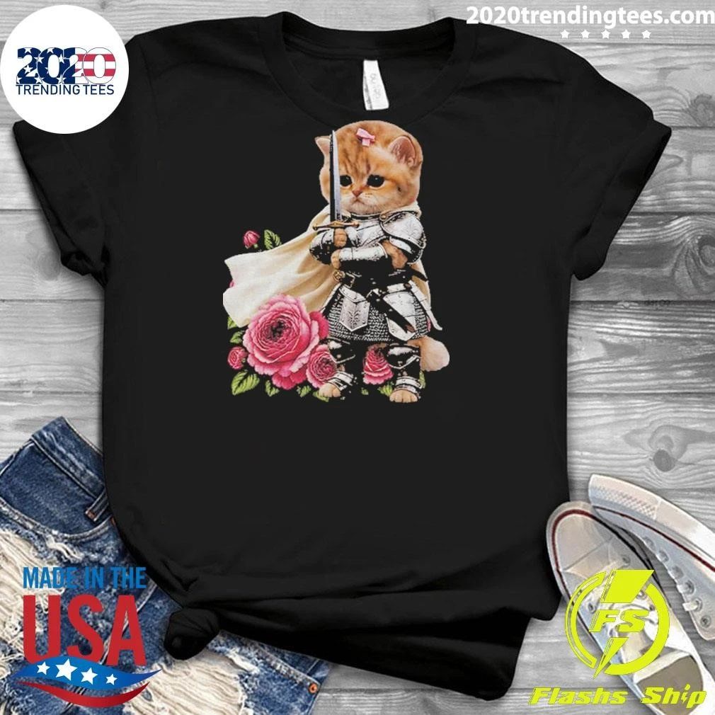 Original Knight Cat With Rose T-Shirt