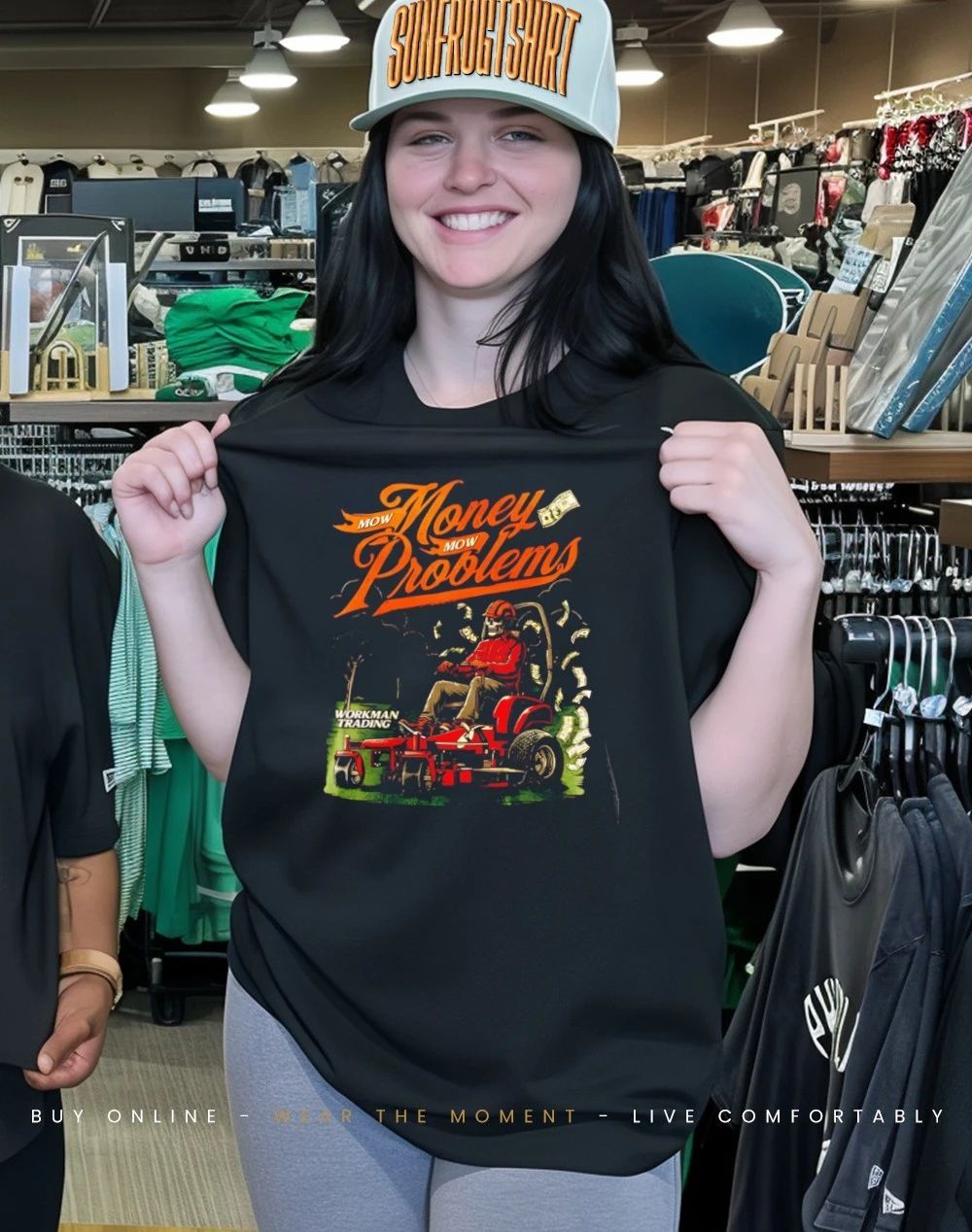 Mow Money Mow Problems skeleton graphic shirt