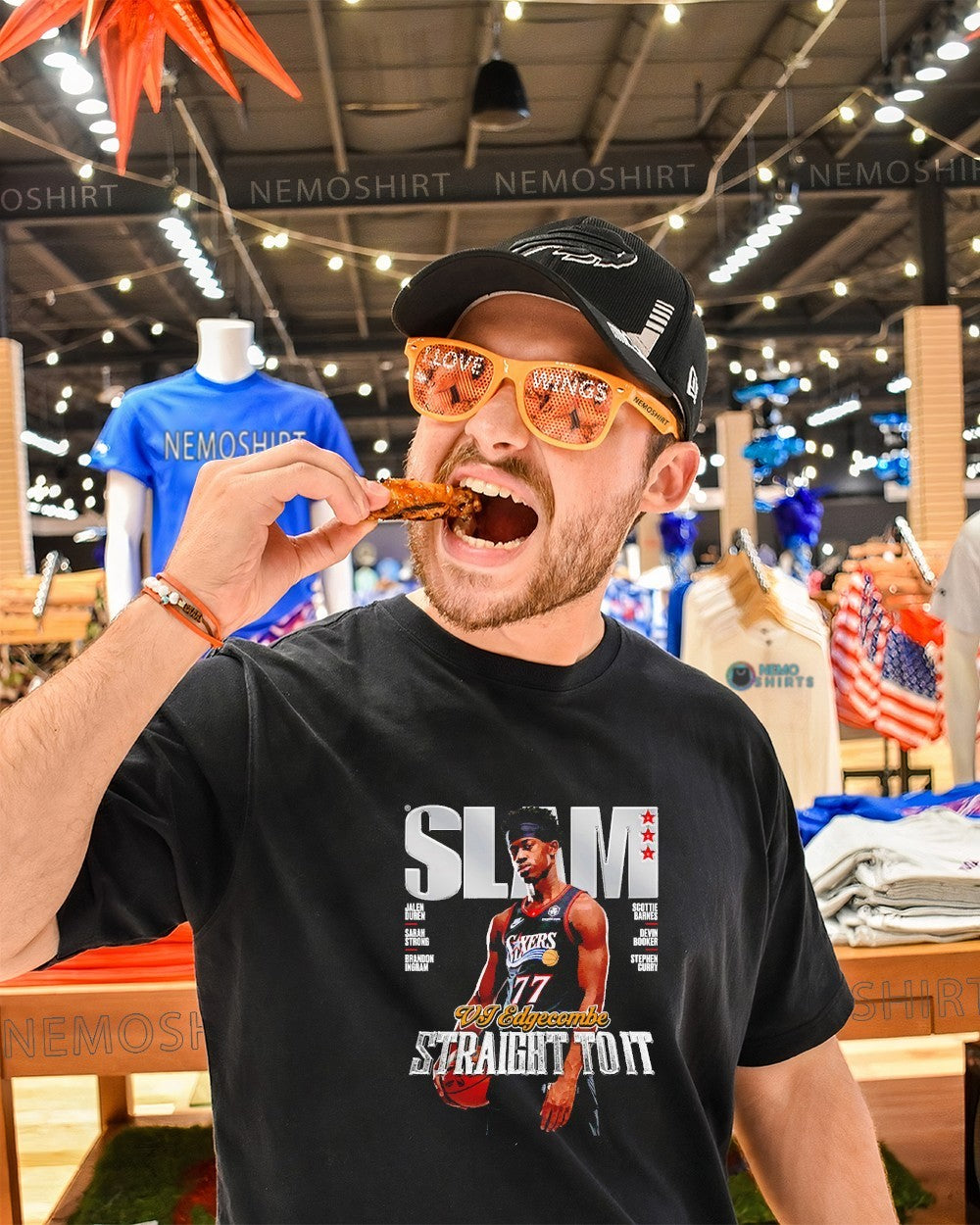 SLAM VJ Edgecombe Philadelphia 76ers straight toit shirt