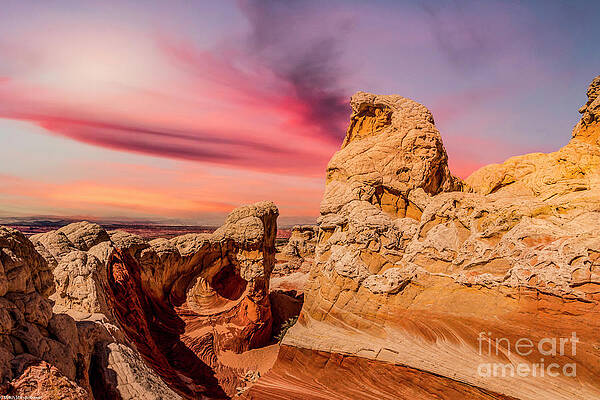 White Pocket Colorful Sky Print