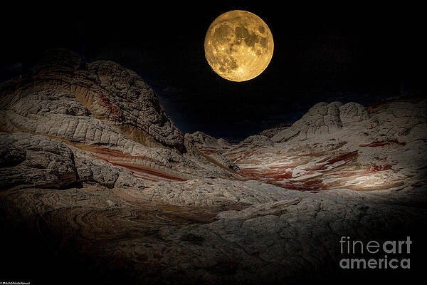 White Pocket Supermoon Print