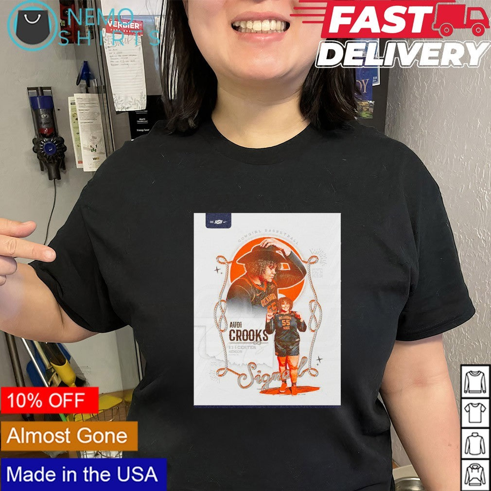 Audi Crooks Oklahoma State Cowgirls basketball signed player shirt