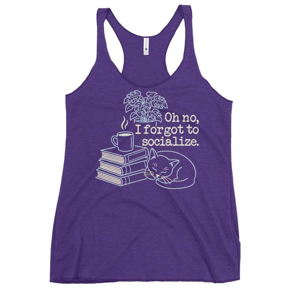 Oh No, I Forgot To Socialize Women's Racerback Tank