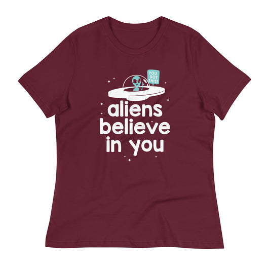 Aliens Believe In You Women's Signature Tee