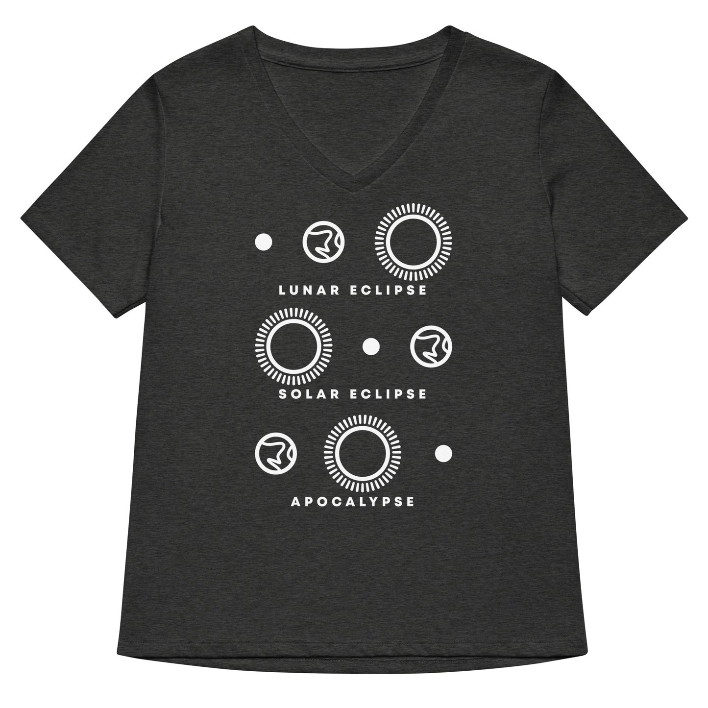 Lunar Eclipse Solar Eclipse Apocalypse Women's V-Neck Tee
