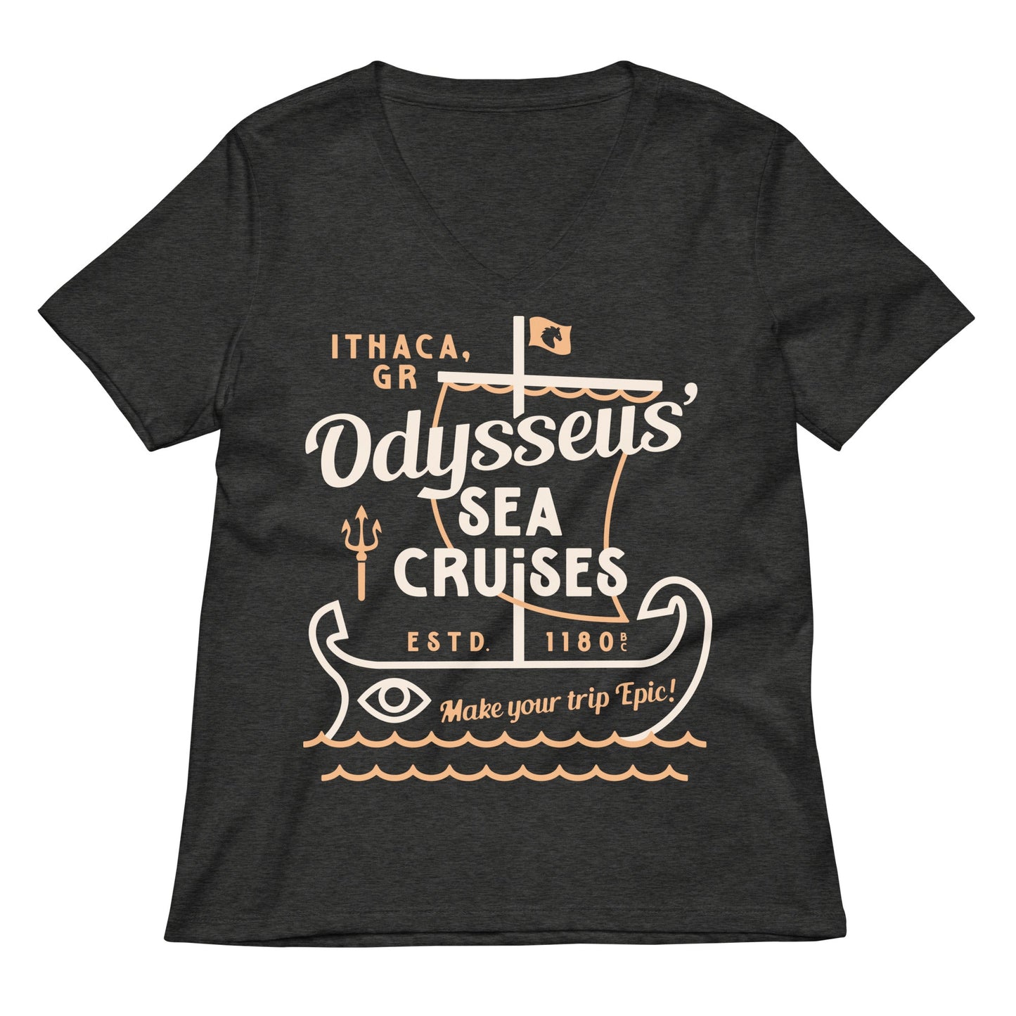 Odysseus Sea Cruises Women's V-Neck Tee