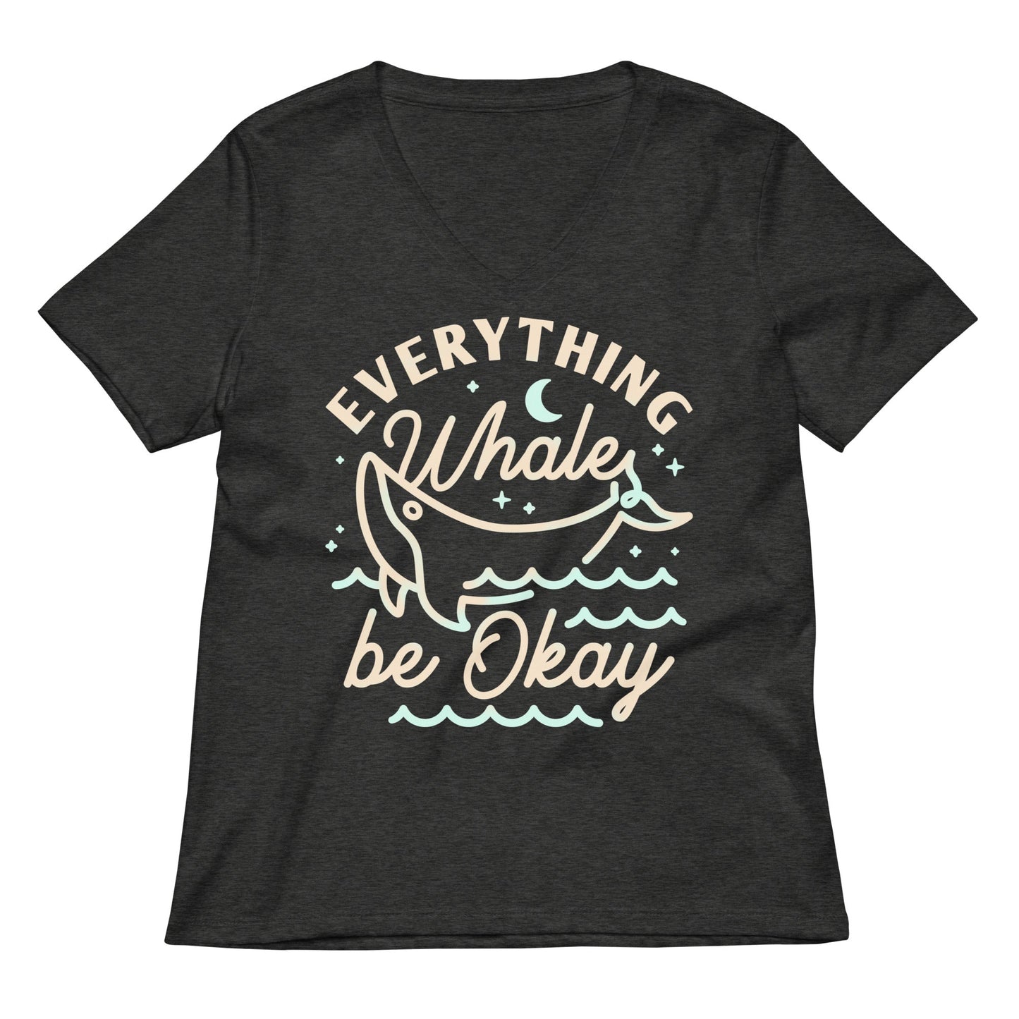 Everything Whale Be Okay Women's V-Neck Tee