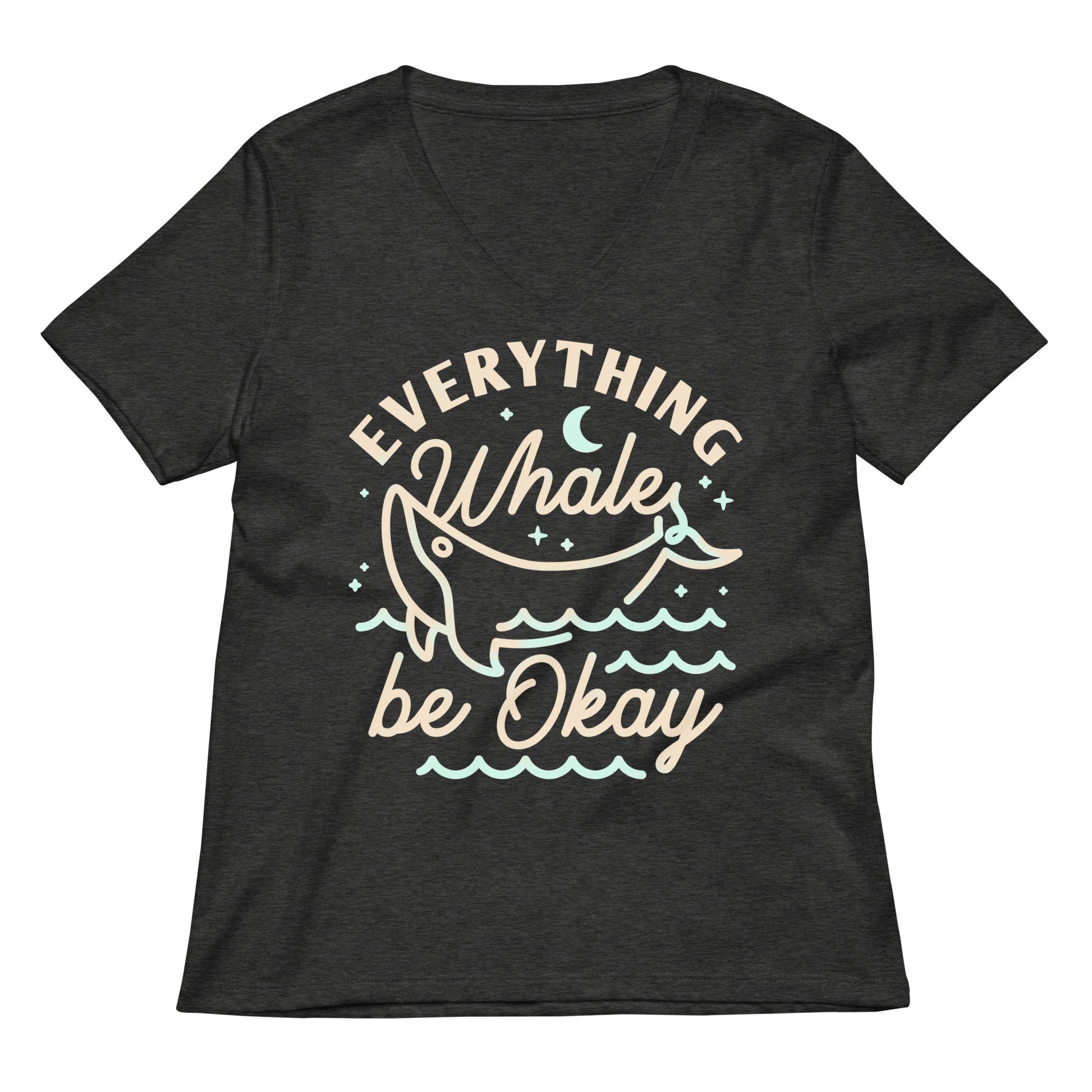 Everything Whale Be Okay Women's V-Neck Tee