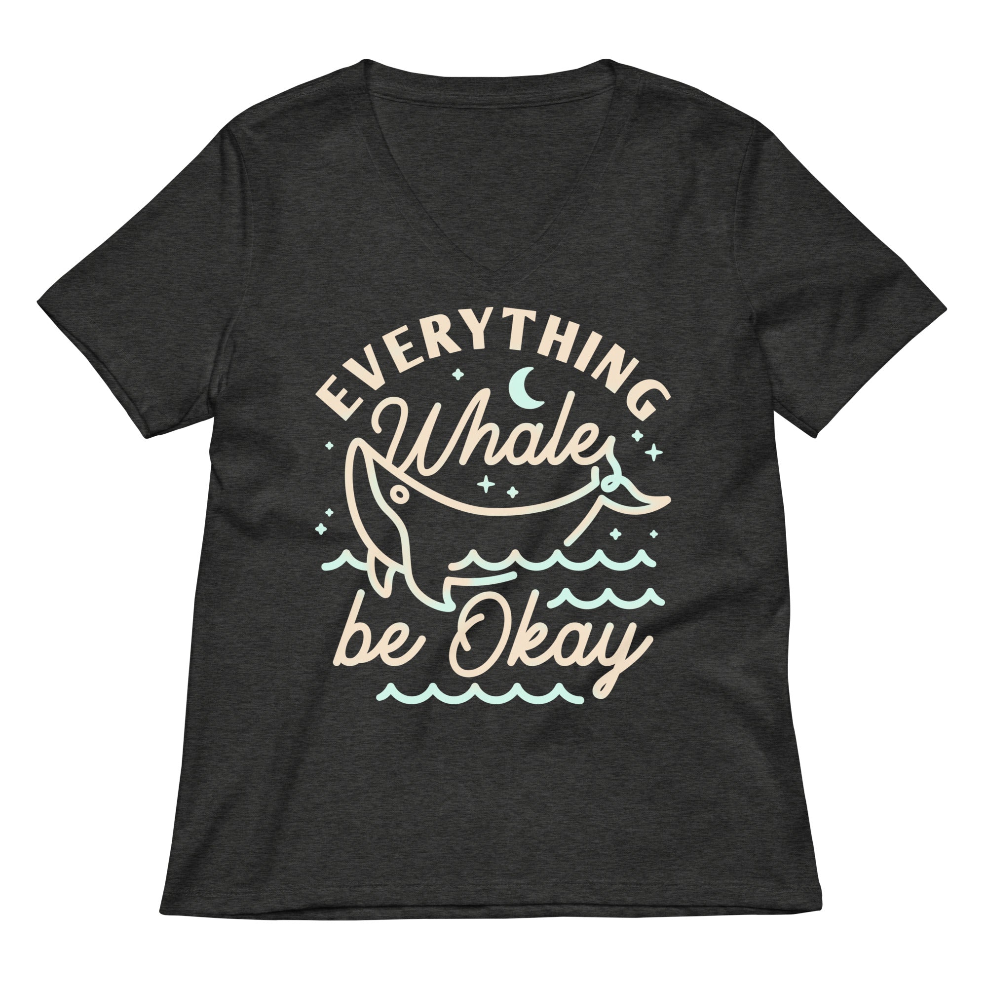 Everything Whale Be Okay Women's V-Neck Tee