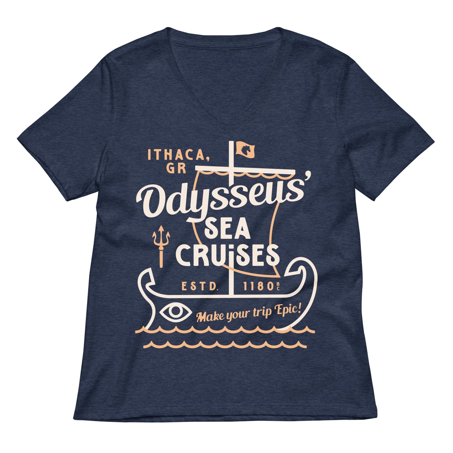 Odysseus Sea Cruises Women's V-Neck Tee