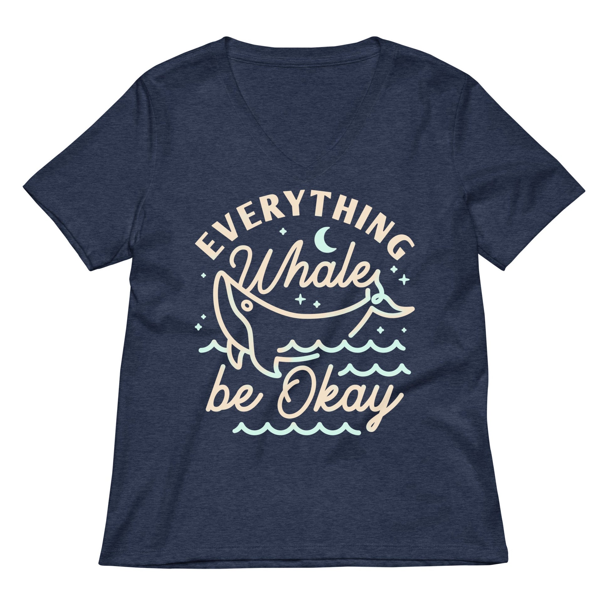 Everything Whale Be Okay Women's V-Neck Tee