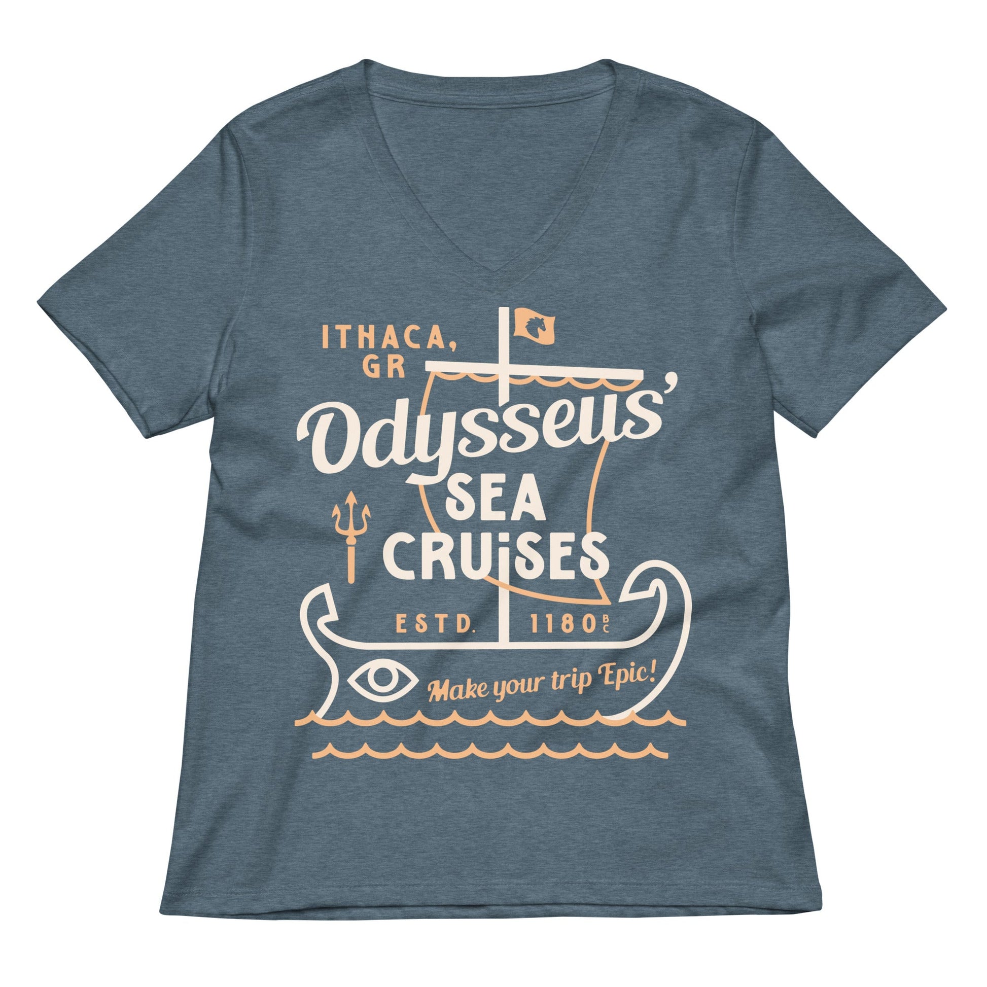 Odysseus Sea Cruises Women's V-Neck Tee